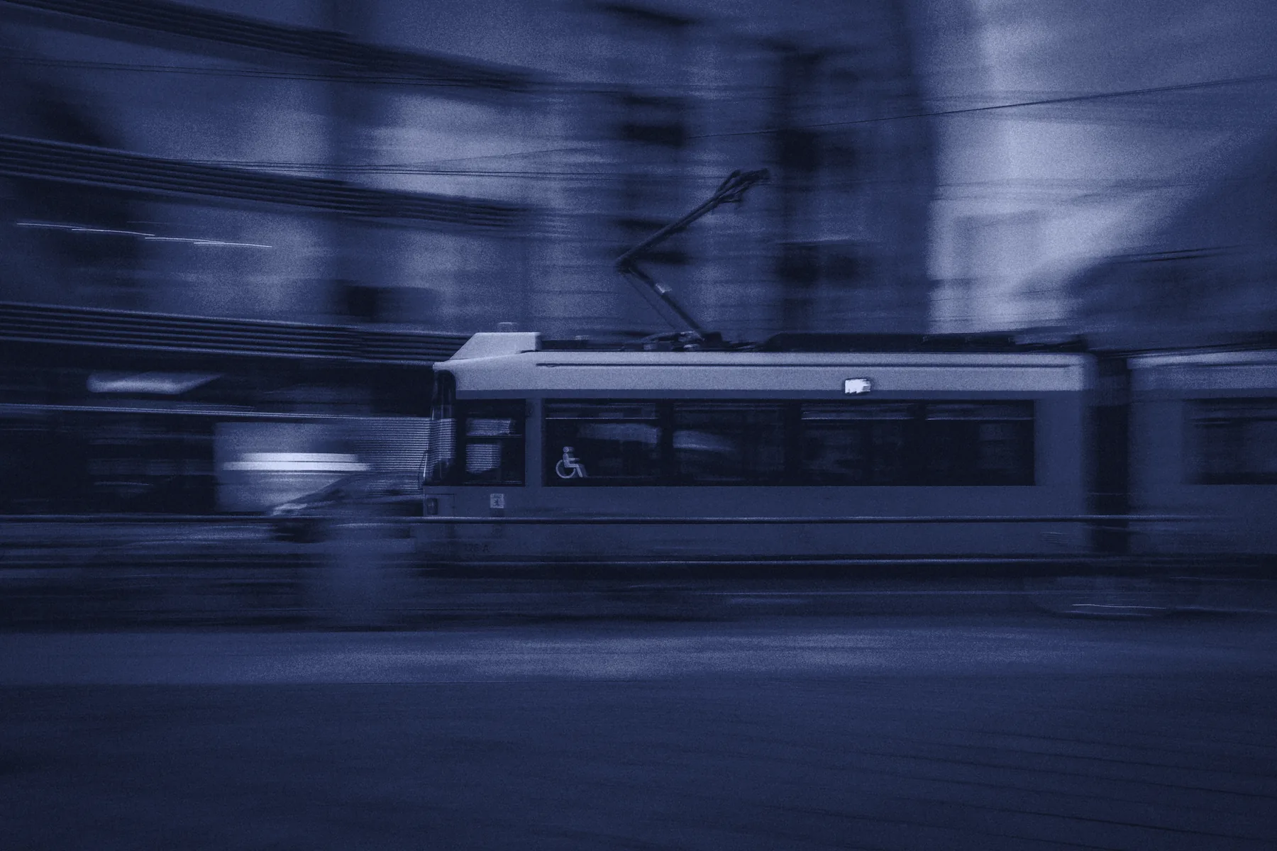 A tram moving through a German city street